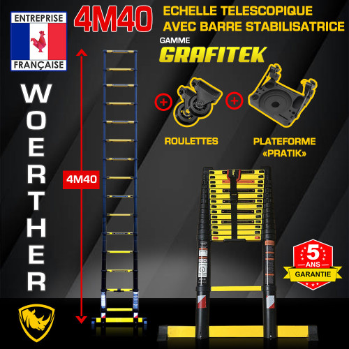 échelle télescopique 4,40 mètres