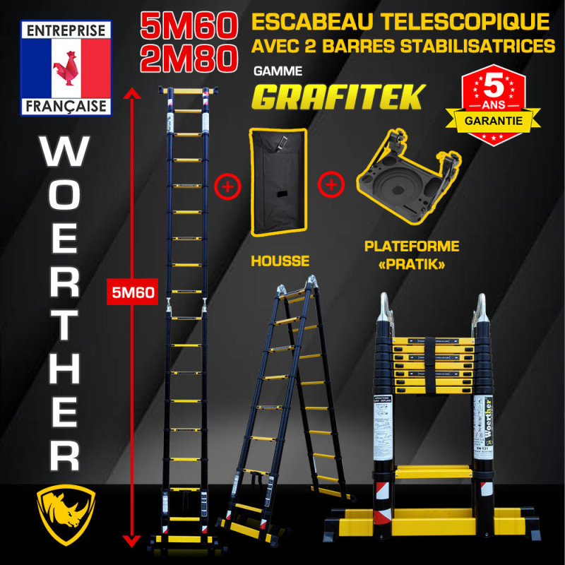 Escabeau télescopique 5m60