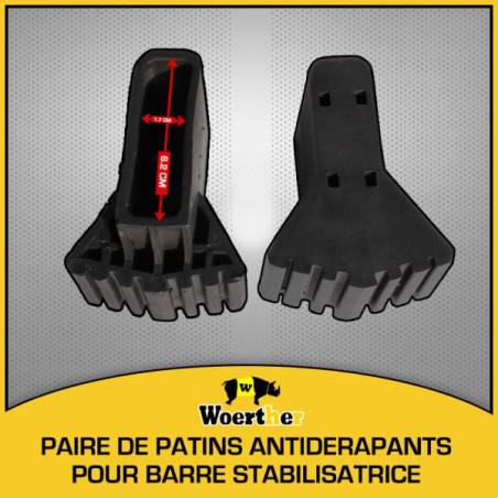 Par de patines para la barra de acosamiento de acecho - antideslizante y reforzado