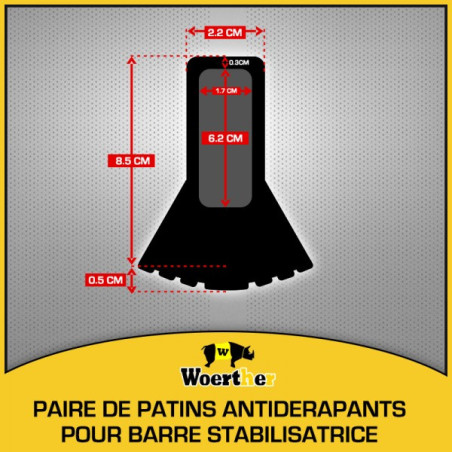 Paire de Patins pour Barre Stabilsatrice d’Échelle – Antidérapants & Renforcés