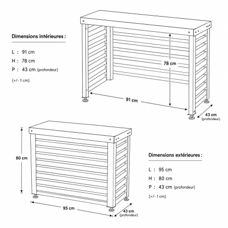 Cache climatiseur M Anthractite RAL 7016 | Acier galvanisé | Woerther